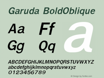 Garuda BoldOblique Version 2.59: 2009-03-29 Font Sample