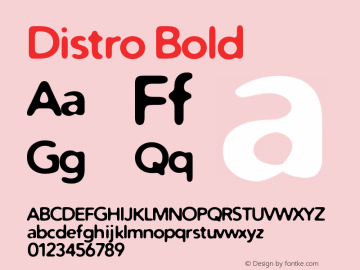 Distro Bold 1.2 Font Sample