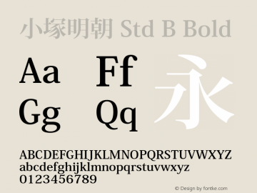 小塚明朝 Std B Bold Version 1.006;PS 4.005;Core 1.0.35;makeotf.lib1.5.4492图片样张
