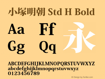 小塚明朝 Std H Bold Version 1.006;PS 4.005;Core 1.0.35;makeotf.lib1.5.4492 Font Sample