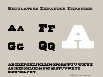 Regulators Expanded Expanded 2 Font Sample