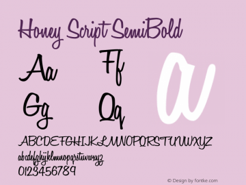 Honey Script SemiBold 001.000 Font Sample