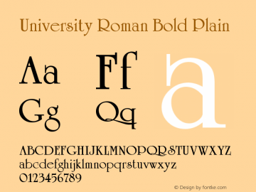 University Roman Bold Plain Version 005.000图片样张