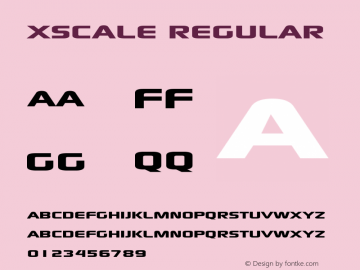 xscale Regular Macromedia Fontographer 4.1.4 06.09.2001 Font Sample