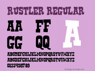Rustler Regular Macromedia Fontographer 4.1.3 9/15/01图片样张