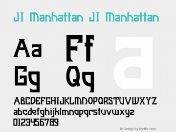 JI Manhattan JI Manhattan Unknown Font Sample