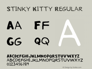 Stinky Kitty Regular Macromedia Fontographer 4.1 9/18/01 Font Sample