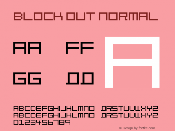 Block Out Normal 0.10 (Incomplete character set)图片样张