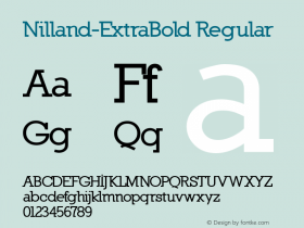 Nilland-ExtraBold Regular 1.0 2005-03-11图片样张