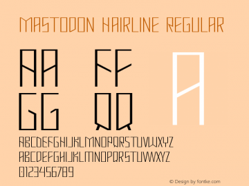 Mastodon Hairline Regular 1.0 Font Sample