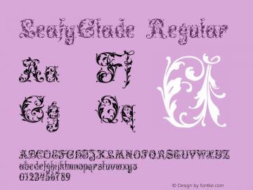 LeafyGlade Regular Version 1.0; 2001; initial release Font Sample