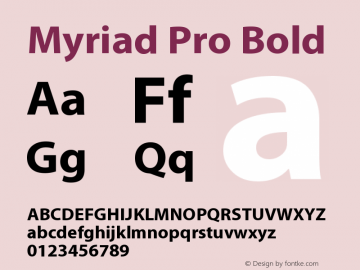 Myriad Pro Bold Version 2.037;PS 2.000;hotconv 1.0.51;makeotf.lib2.0.18671图片样张