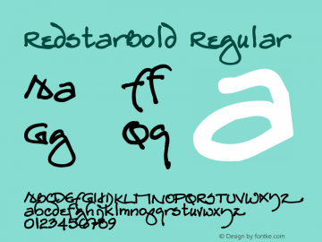 RedstarBold Regular Macromedia Fontographer 4.1.5 4/16/04 Font Sample