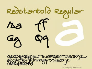 RedstarBold Regular Macromedia Fontographer 4.1.5 4/16/04图片样张