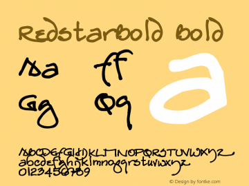 RedstarBold Bold Version Macromedia Fontograp Font Sample