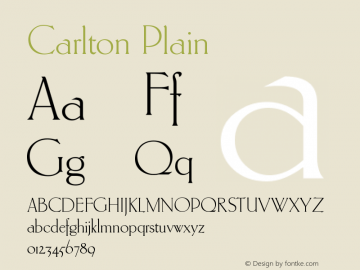 Carlton Plain Version 005.000 Font Sample