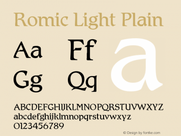 Romic Light Plain Version 005.000 Font Sample