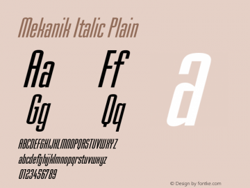 Mekanik Italic Plain Version 005.000图片样张