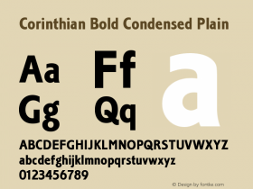 Corinthian Bold Condensed Plain Version 005.000图片样张