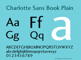 Charlotte Sans Book Plain Version 1.0 Font Sample