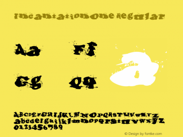 IncantationOne Regular Macromedia Fontographer 4.1.5 11/16/01图片样张