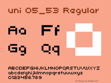 uni 05_53 Regular Macromedia Fontographer 4.1.4 5/28/03 Font Sample