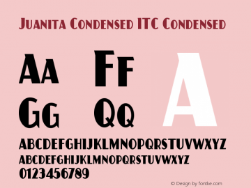 Juanita Condensed ITC Condensed Version 005.000 Font Sample