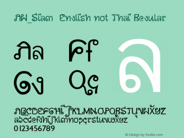AW_Siam  English not Thai Regular Version 0.31 - 4 June 2000 Font Sample
