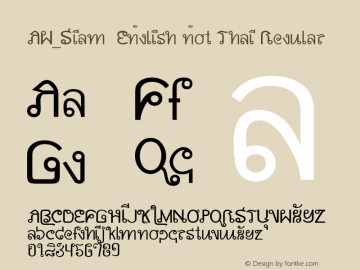 AW_Siam  English not Thai Regular Version 0.99 c  - 30.10.2003 Font Sample