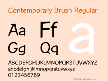 Contemporary Brush Regular Version 1.05图片样张