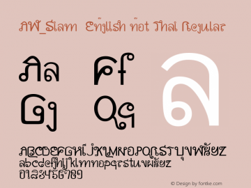 AW_Siam  English not Thai Regular Version 0.99i  - 21.01.2006 Font Sample