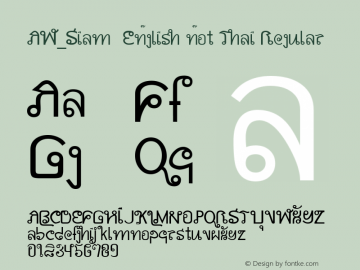 AW_Siam  English not Thai Regular Version 0.99 h  - 26.11.2006 Font Sample