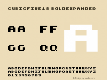 CubicFive18 BoldExpanded Version 2.0; November 20, 2001图片样张