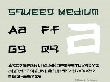 Squeeg Medium Version 001.000 Font Sample