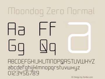 Moondog Zero Normal Version 001.000 Font Sample