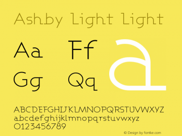 Ashby Light Light Version 001.000 Font Sample
