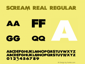 Scream Real Regular 1.1 Font Sample