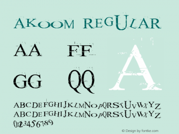 akoom Regular Macromedia Fontographer 4.1 25/12/2001 Font Sample