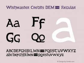 Wishmaster Credits DEMO Regular 1.1 DEMO Font Sample