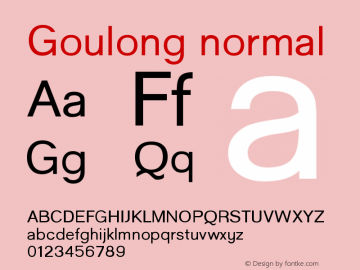 Goulong normal Version 001.001 Font Sample