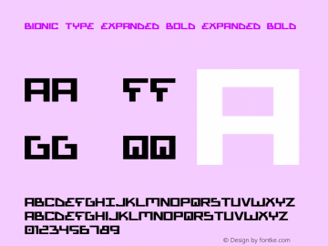 Bionic Type Expanded Bold Expanded Bold 1图片样张