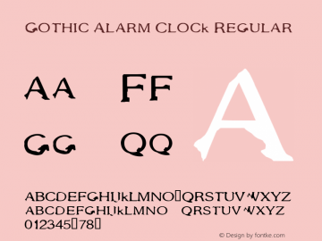 Gothic Alarm Clock Regular buzz Font Sample
