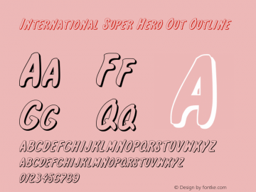 International Super Hero Out Outline 1 Font Sample