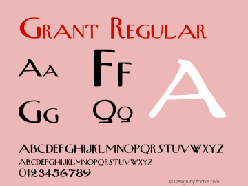 Grant Regular Unknown Font Sample