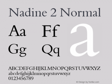 Nadine 2 Normal Altsys Fontographer 4.1 1/9/95 Font Sample