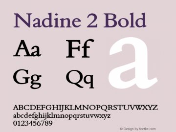 Nadine 2 Bold Altsys Fontographer 4.1 1/9/95 Font Sample