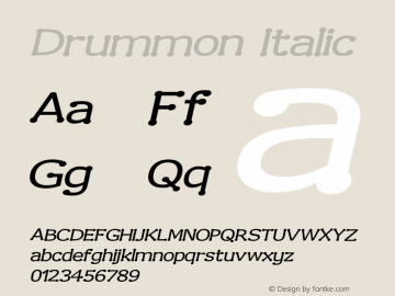 Drummon Italic Version 001.000 Font Sample