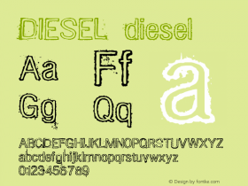 DIESEL diesel Typeface of the Band DIESEL! (www.diesel.art.br) Font Sample