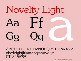 Novelty Light Version 001.000 Font Sample