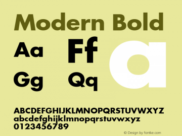 Modern Bold Font Version 2.6; Converter Version 1.10 Font Sample